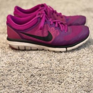 Nike Women's Fuchsia and Black Sneakers